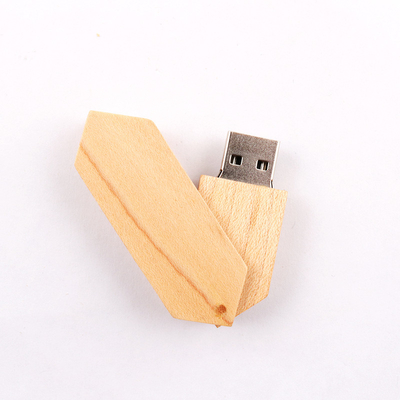درایو فلش USB چوبی 180 درجه 2.0 و نشان‌واره برجسته USB 3.0 50-100 مگابایت بر ثانیه