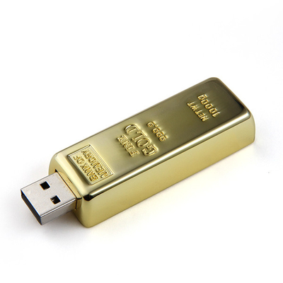 درایو فلش USB فلزی 128 گیگابایتی طلایی 2.0 8 مگابایت بر ثانیه OEM ODM با حافظه کامل
