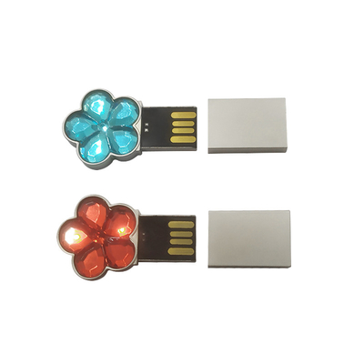 لپ تاپ 64g 128g فلز USB فلش درایو شکل گل کریستال