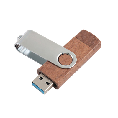 فلش درایو طبیعی چوبی USB 2.0 3.0 با نوع C + USB A شکل های جدید سرعت سریع