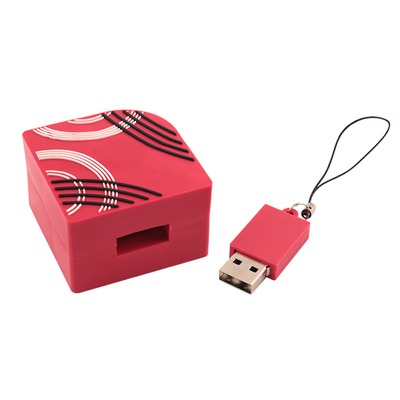 درایوهای فلش سیلیکونی سفارشی USB رنگ پرینت مستطیل شکل 128GB ظرفیت