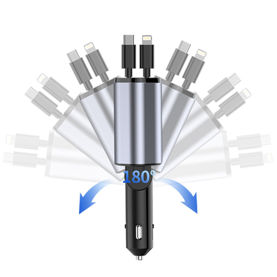 شارژر اتومبیل آلومینیوم آلای ABS PC برای آیفون خروجی 5V / 2.4A فشرده و سبک