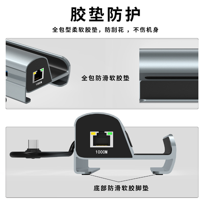 هاب USB انتقال سریع داده نوع C با خواننده کارت TF / SD برای حمل آسان