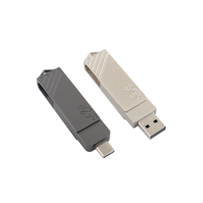 فلزی نوع C شکل پیچ و خم سریع سرعت USB فلش درایو 3.0 و USB 2.0 و نوع C