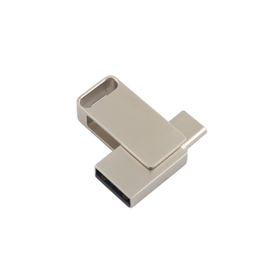 فلز نقره ای ضد آب USB فلش درایو با USB 2.0 و نوع C حکاکی و چاپ لوگو