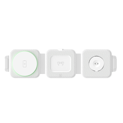 شارژر بی سیم مغناطیسی سه در یک قابل تاشو ABS پلاستیکی برای آیفون iWatch و بیشتر