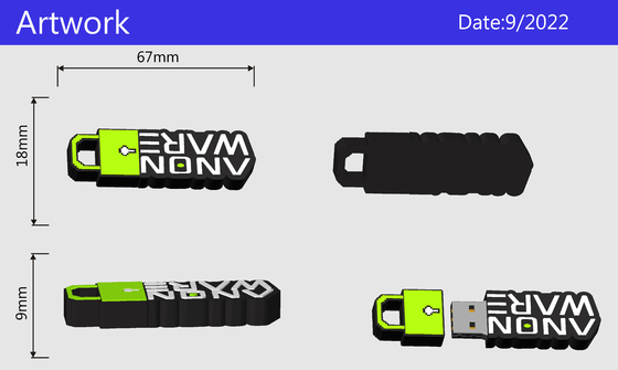 شکل های سفارشی حافظه فلش USB تولید PVC یا سیلیکون با قالب باز آسان است