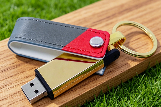 Mac OS سازگار با چرم USB فلش درایو سیاه رنگ سهام سفارشی OEM طراحی شیک ماندگار مناسب برای هدیه های شرکتی