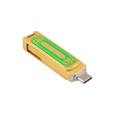 رنگ سبز و طلایی نوع C USB پرسرعت 128 گیگابایت 256 گیگابایت 512 گیگابایت 150 مگابایت