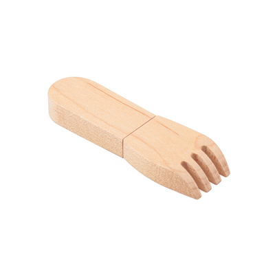 عملکرد USB چوبی شکل چنگال لوگو سفارشی برای سازگاری با کامپیوتر