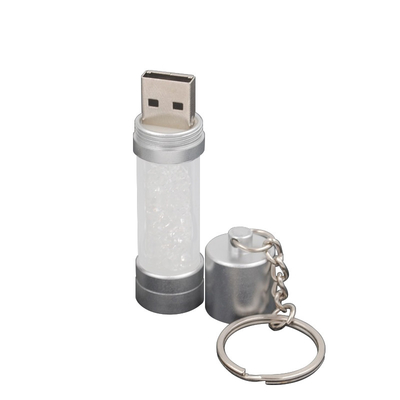 بدن فلزی در شکل یک بطری فلش USB کریستال USB 2.0 و USB 3.0 در داخل برای بارگذاری داده های رایگان
