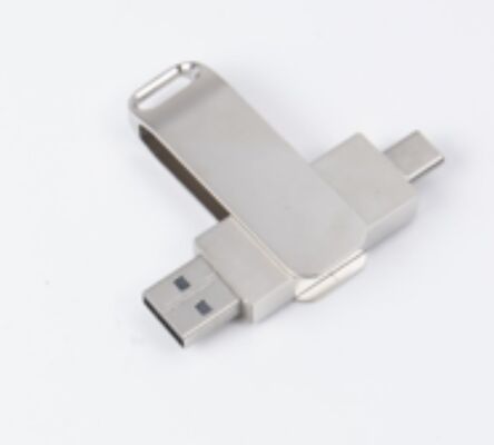 فلش مموری USB 3.0 نقرهای مات با پورت Type-C، سازگار با گوشی و کامپیوتر، ظرفیت 256 گیگابایت، 512 گیگابایت، 1 ترابایت
