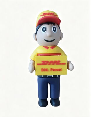 DHL Delivery Man Person Cartoon USB Flash Drive ساخته شده توسط طراحی مشتری