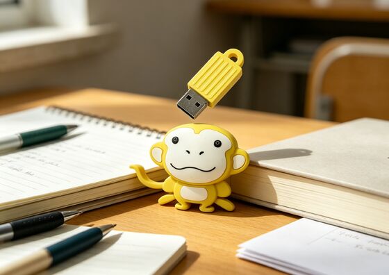 سفارشی شکل توسط میمون قالب PVC شخصی USB فلش درایو با گزینه رمزگذاری داده برای بازاریابی و دسترسی امن به داده