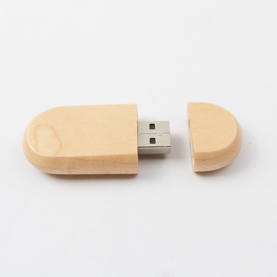 چوب usb شخصی سازی شده چوبی Maple Bamboo با طول 128 گیگابایت 60 میلی متر