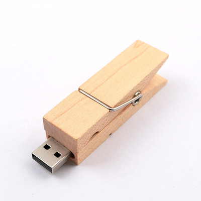 درایو فلش USB چوبی گیره دار Fast USB 2.0 3.0 2GB 4GB 256GB