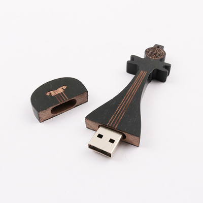 15MB/S 32GB 128GB چوبی فلش درایو گیتار شکل حافظه سرعت سریع