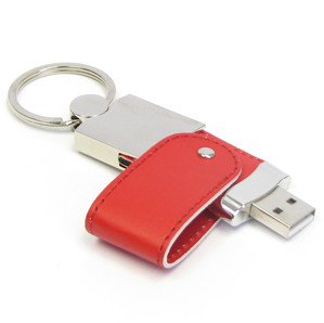 استیک USB چرمی فلزی 2.0 با نقش برجسته / لیزر / چاپ لوگو