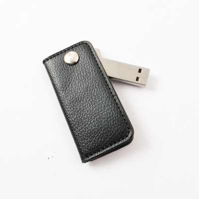 روکش چرمی قابل حمل کلید فلزی فلش درایو USB 64 گیگابایتی 128 گیگابایتی 30 مگابایت بر ثانیه