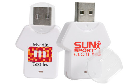 تی شرت شکل پلاستیکی USB Stick 16GB 32GB سفید درایو فلش usb 2.0 3.0 ROHS