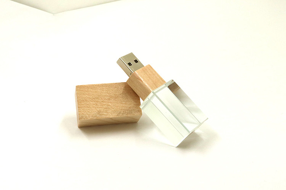 درپوش چوبی کریستال USB Stick 32GB 64GB 128GB فلش درایوهای 15MB/S Ce Fcc پاس شده